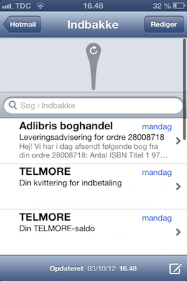 opdater mail